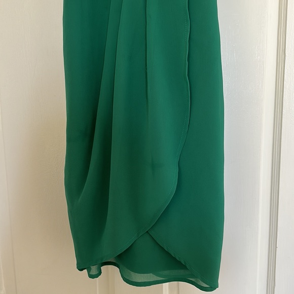 Emerald green chiffon halter dress - Picture 5 of 5